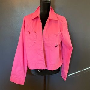 New with out tags lazy oaf zip up denim jacket. Never worn.